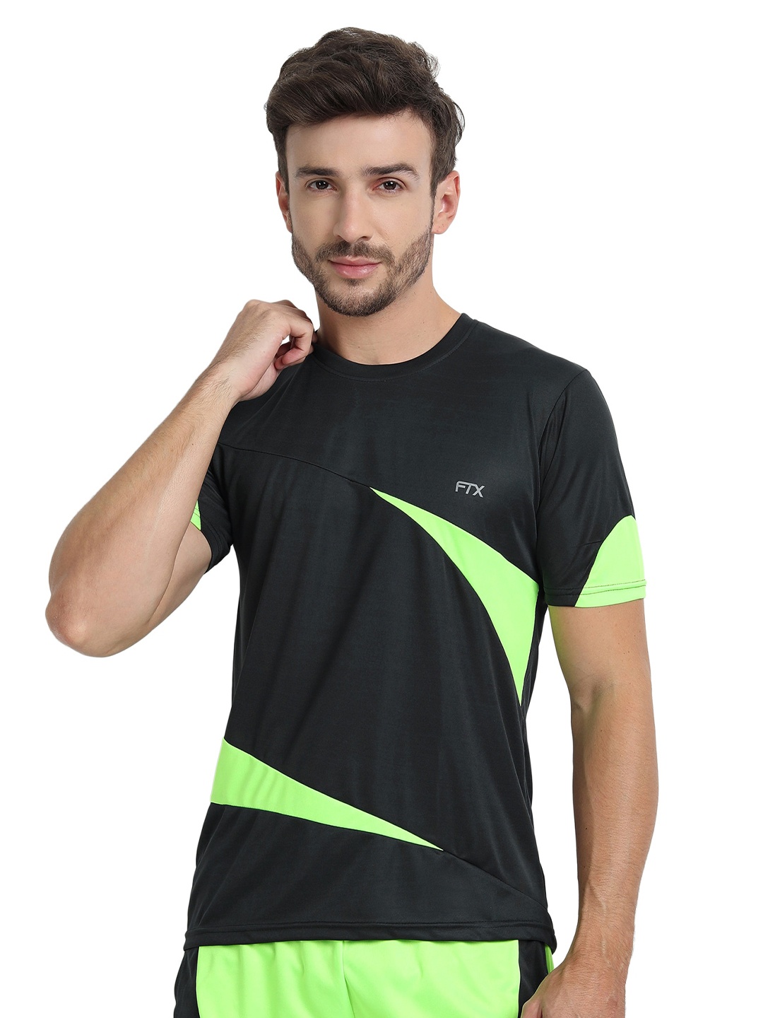 

FTX Colourblocked Sports T-shirt, Black
