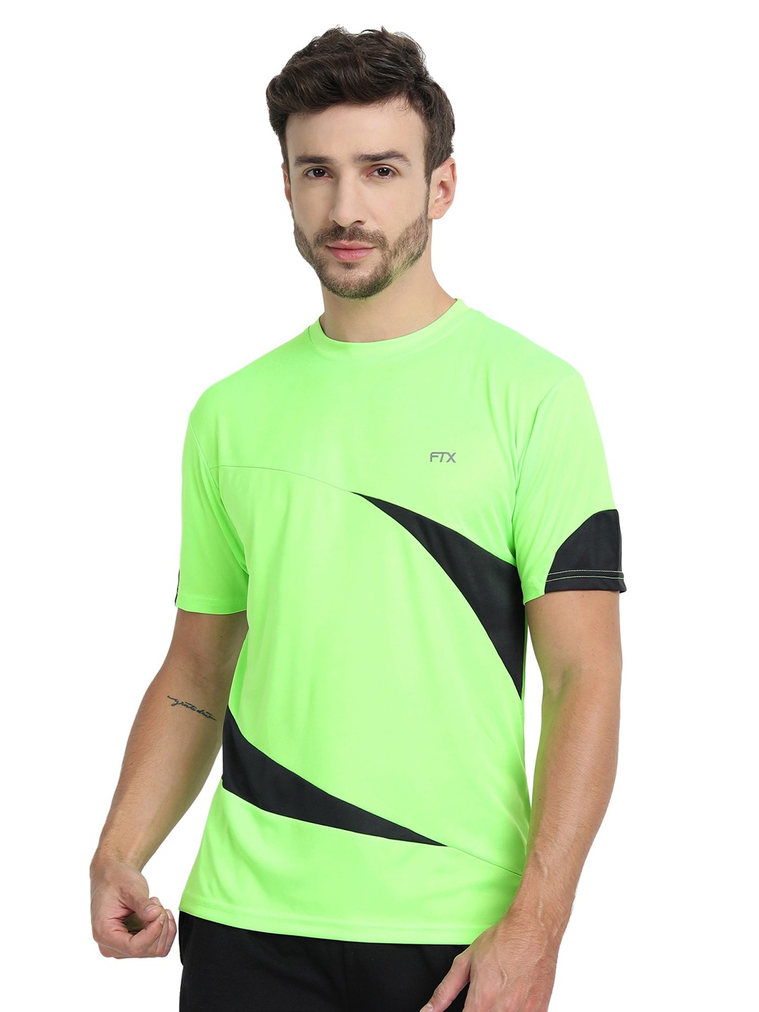 

FTX Colourblocked Sports T-shirt, Lime green