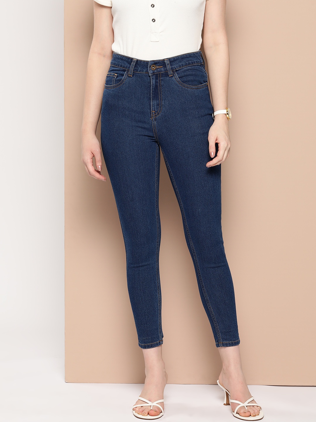 

Chemistry Women Skinny Fit Stretchable Jeans, Navy blue