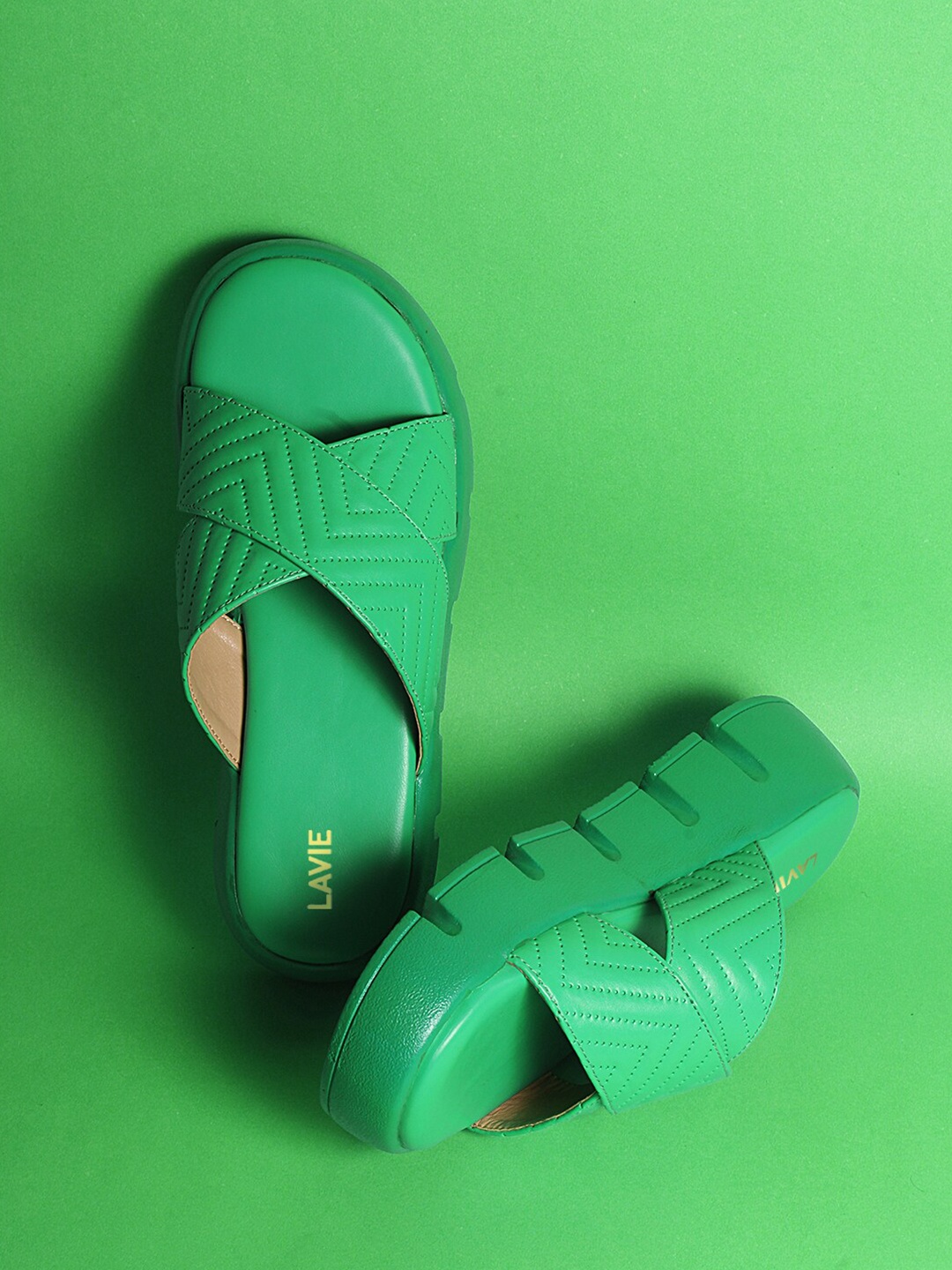 

Lavie Textured Open Toe Flatform Heels, Green
