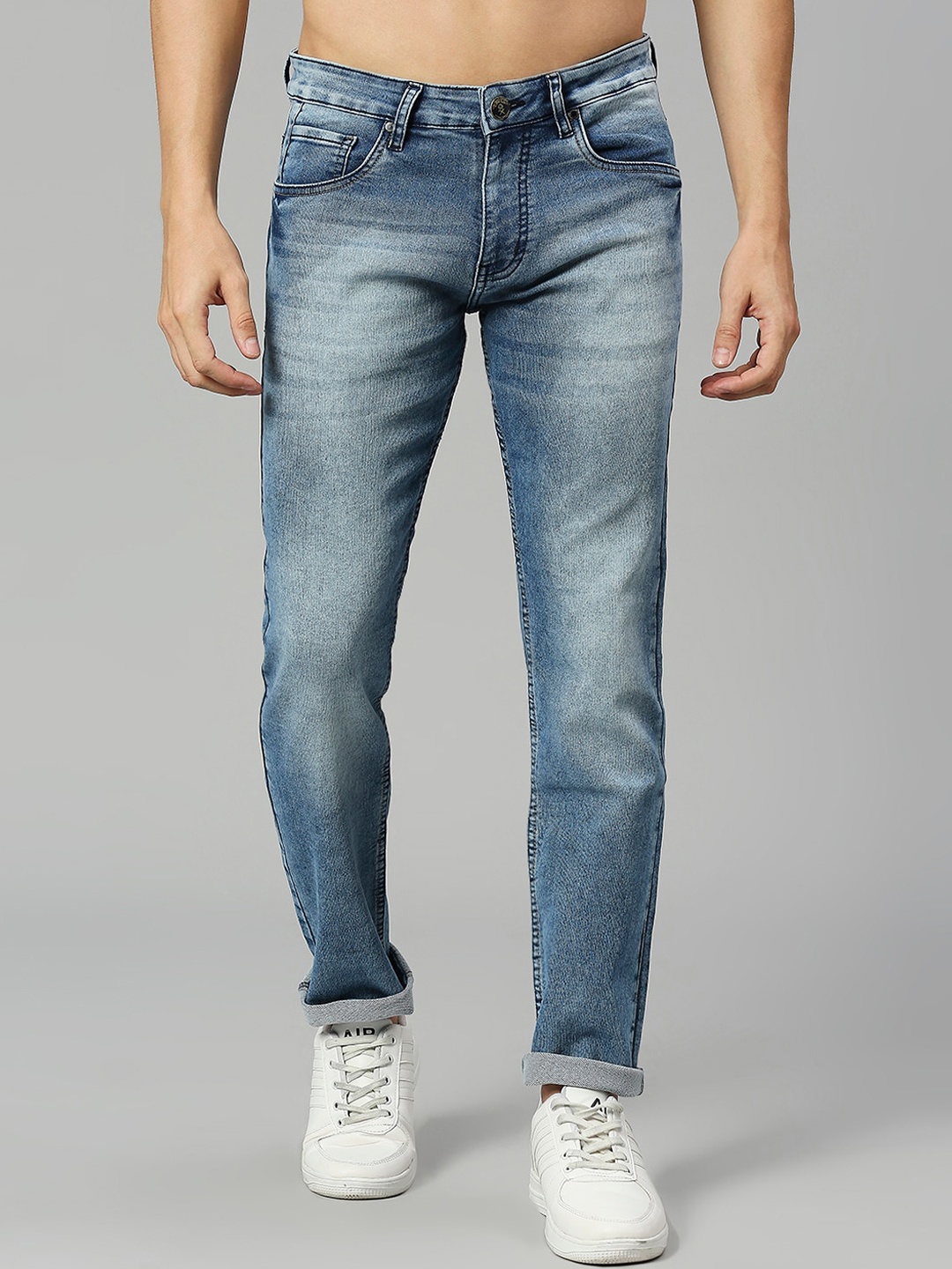

Thomas Scott Men Smart Slim Fit Heavy Fade Stretchable Jeans, Blue