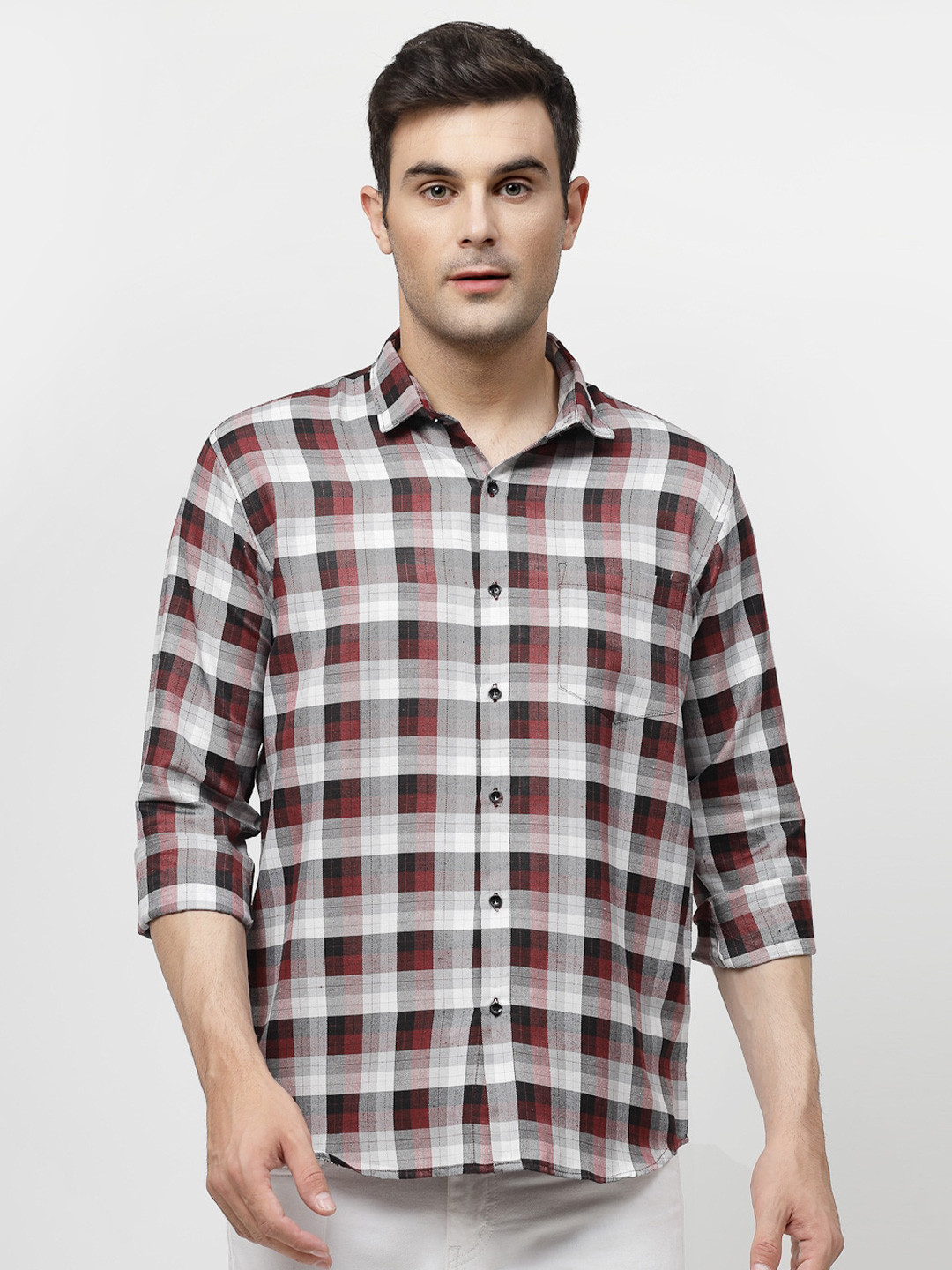 

ADWYN PETER Tartan Checks Casual Shirt, Red
