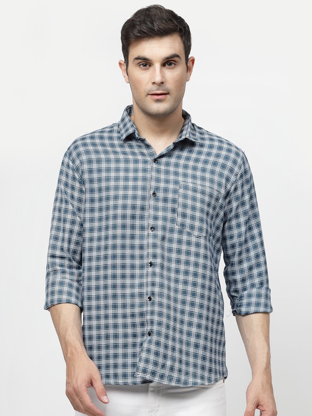 

ADWYN PETER Gingham Checked Casual Shirt, Blue