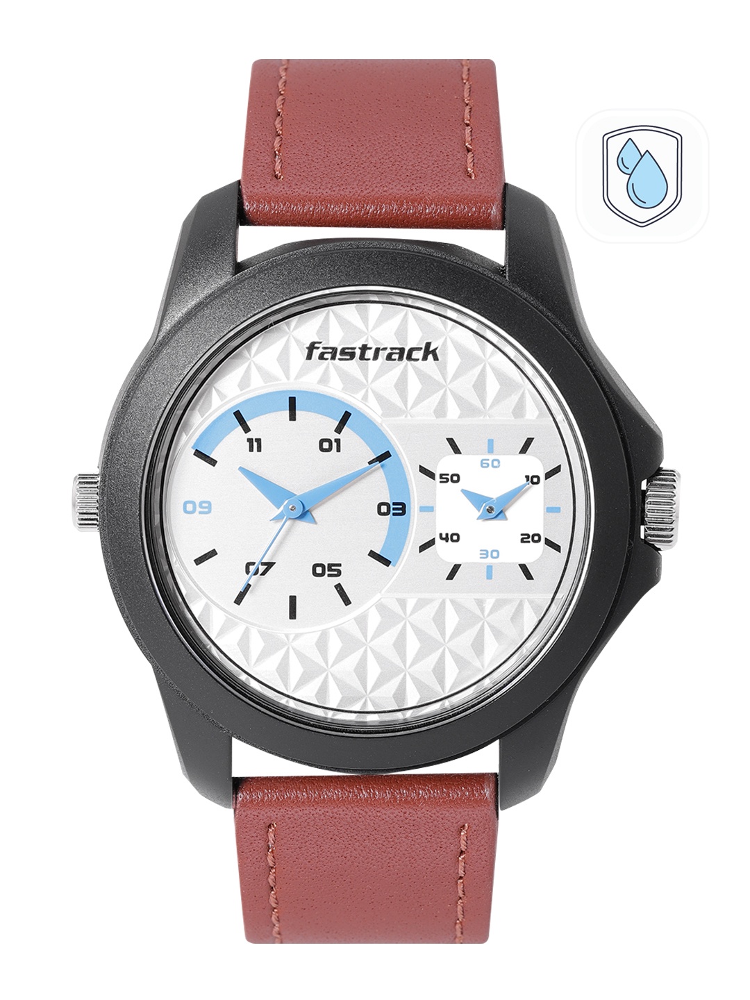 

Fastrack Men Leather Straps Analogue Watch NP38042PL01, Silver