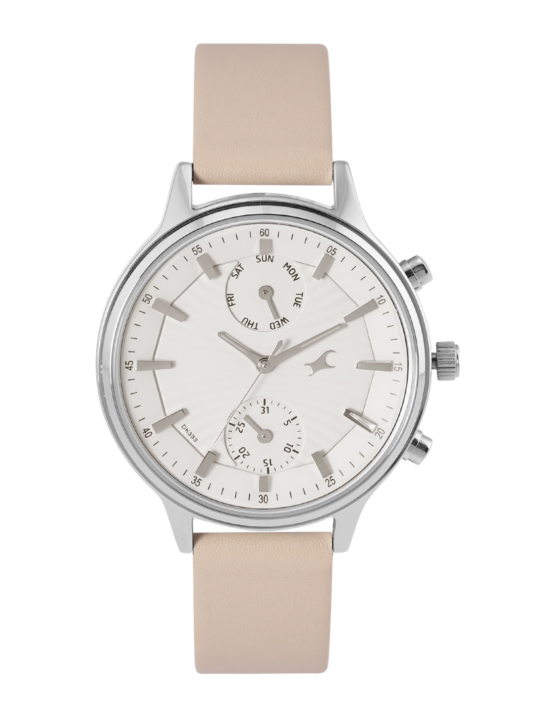 

Fastrack Women Printed Dial Leather Straps Analogue Chronograph Watch NR6208SL01, White