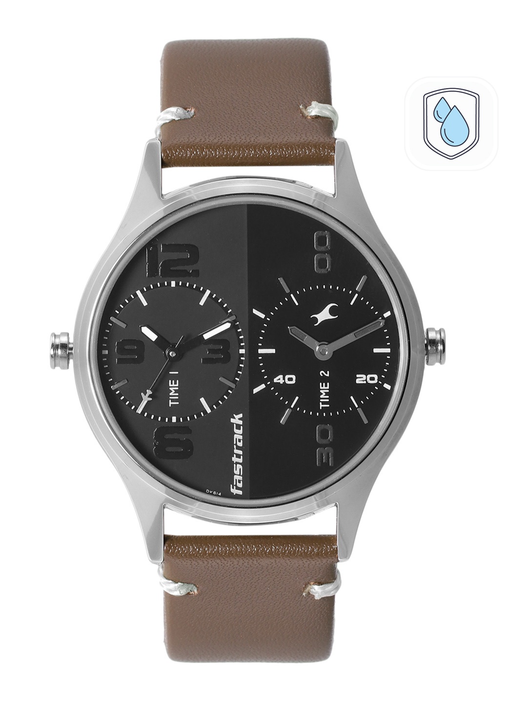 

Fastrack Men Leather Straps Analogue Watch NR3237SL03, Black