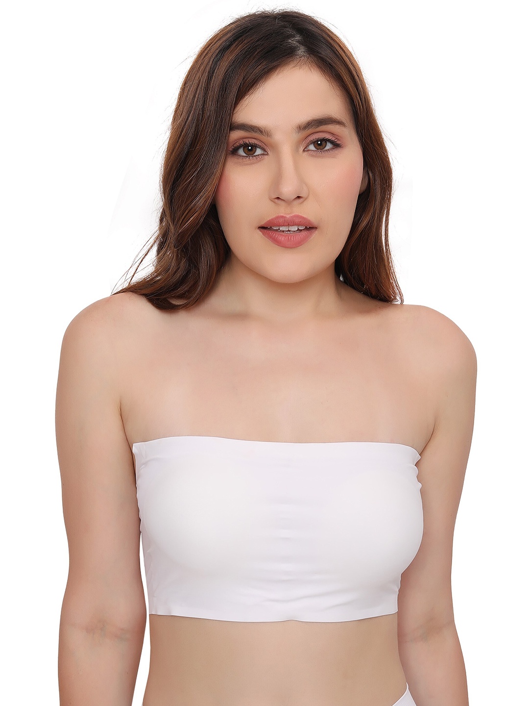 

PLUMBURY All Day Comfort Non-Wire Lightly Padded Bandeau Bra, White