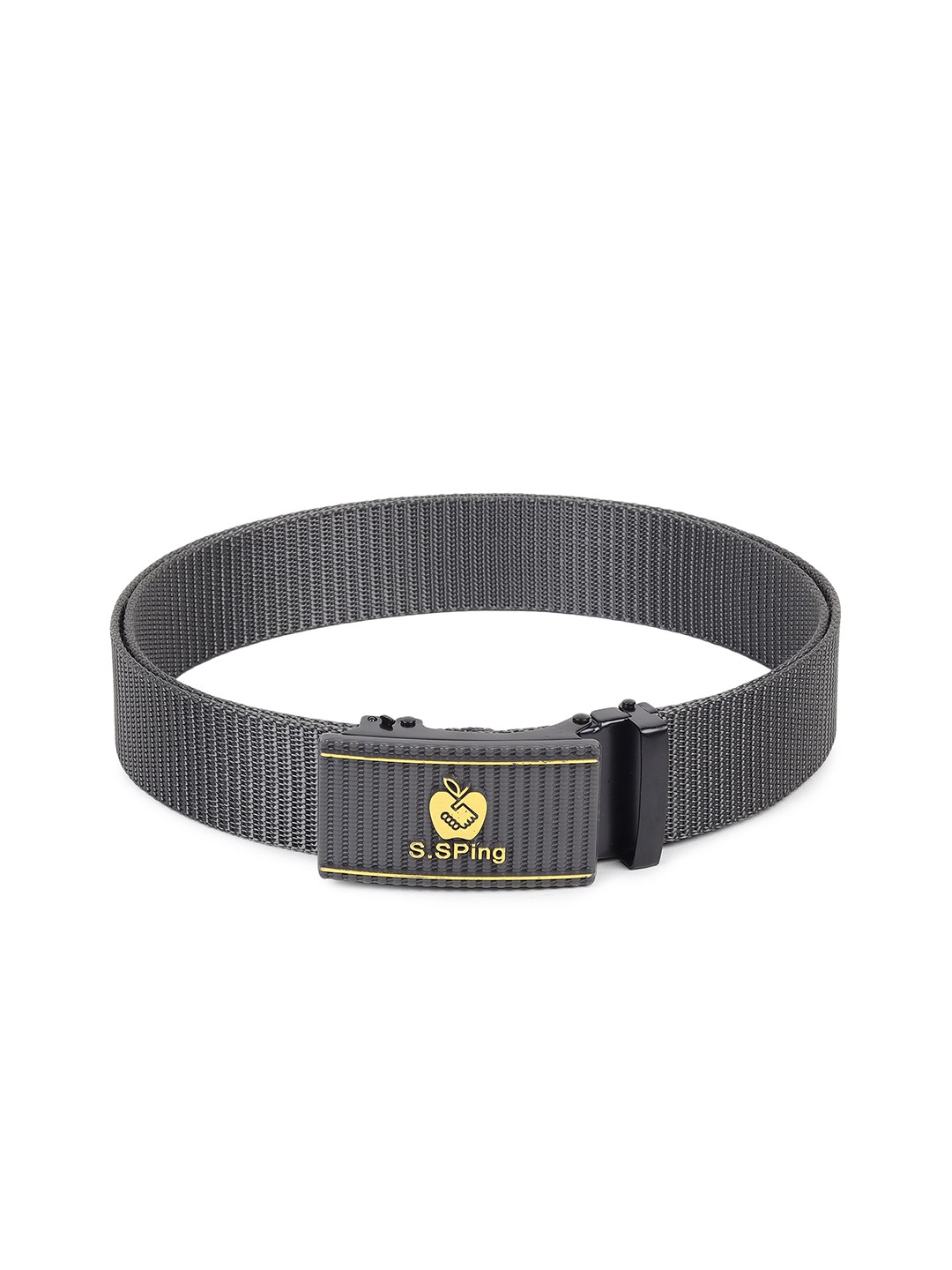 

HENEDA Men Textured Casual Belt, Grey