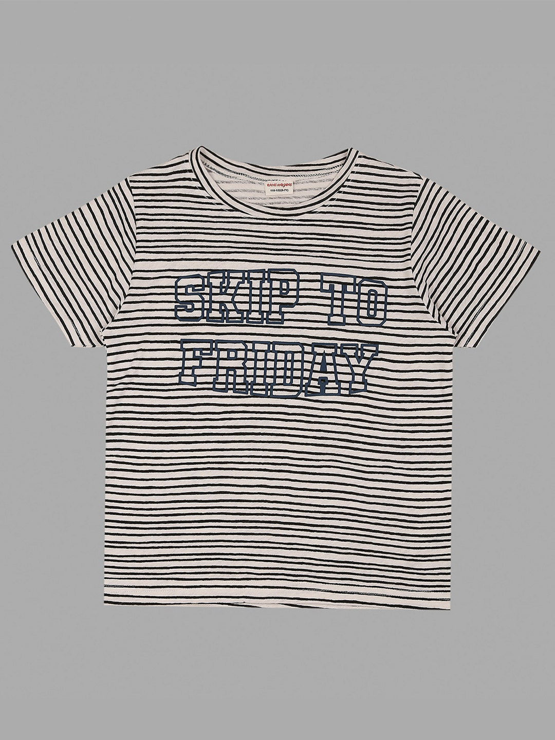 

RAINE AND JAINE Boys Striped Monochrome T-shirt, White