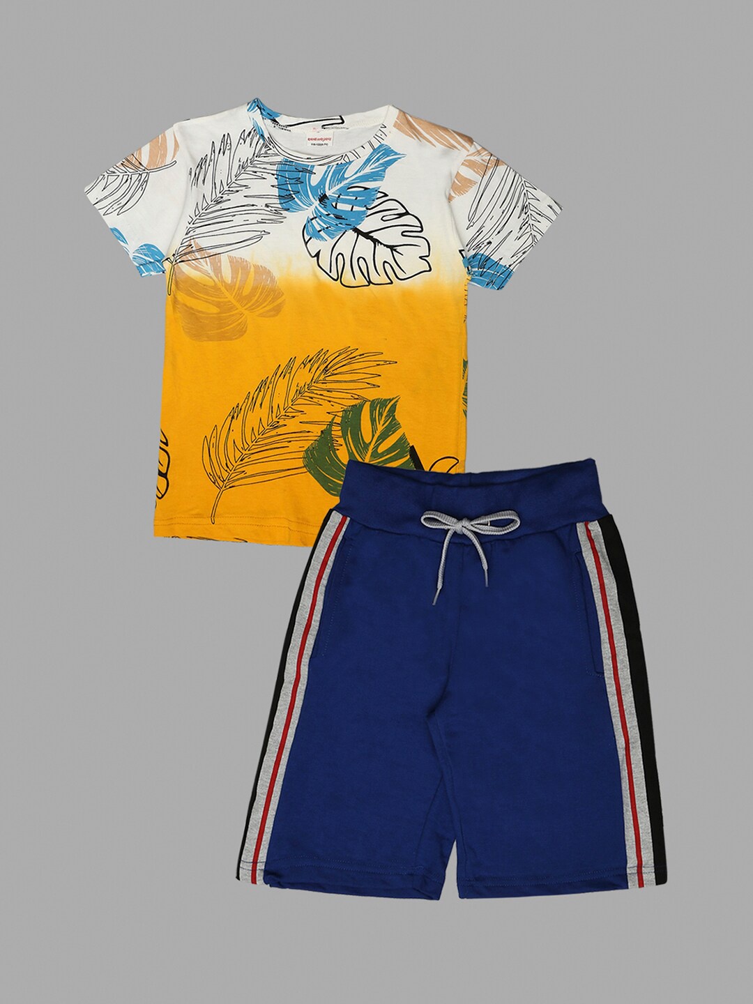 

RAINE AND JAINE Boys Tropical Printed T-shirt With Shorts, White