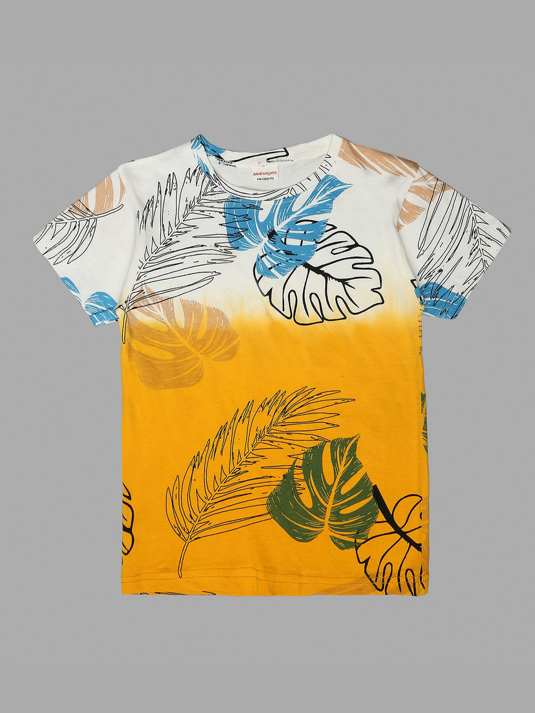 

RAINE AND JAINE Boys Printed Tropical Pure Cotton T-shirt, White