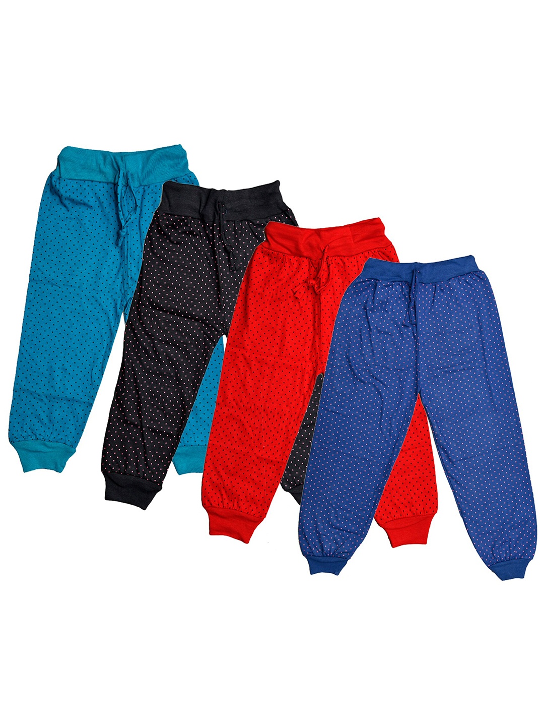 

IndiWeaves Girls Pack Of 4 Printed Pure Cotton Lounge Capris, Blue