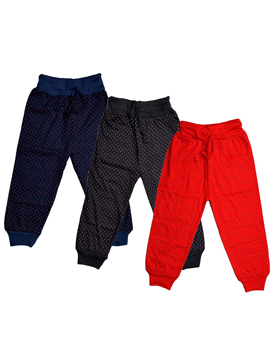 

IndiWeaves Girls Pack Of 3 Printed Pure Cotton Lounge Capris, Red