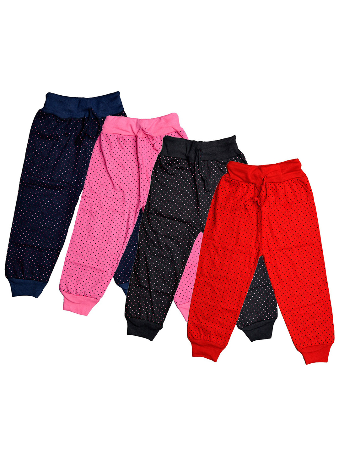 

IndiWeaves Girls Pack Of 4 Printed Pure Cotton Capris, Pink