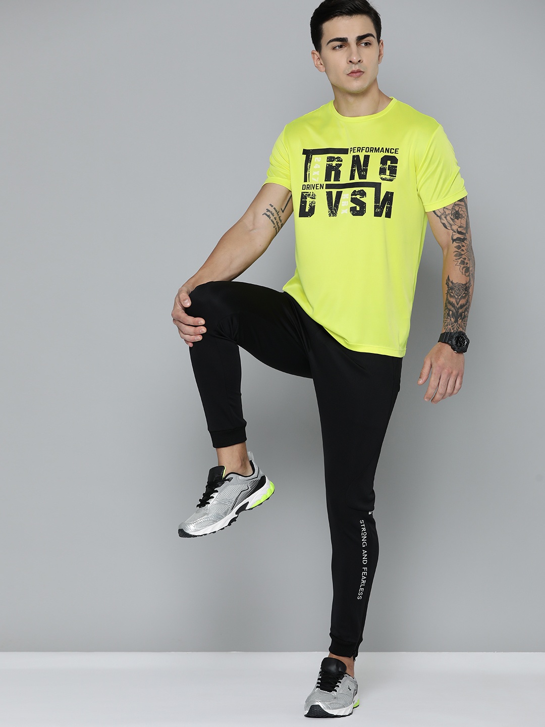 

HRX by Hrithik Roshan Printed Rapid-Dry Training T-shirt, Fluorescent green