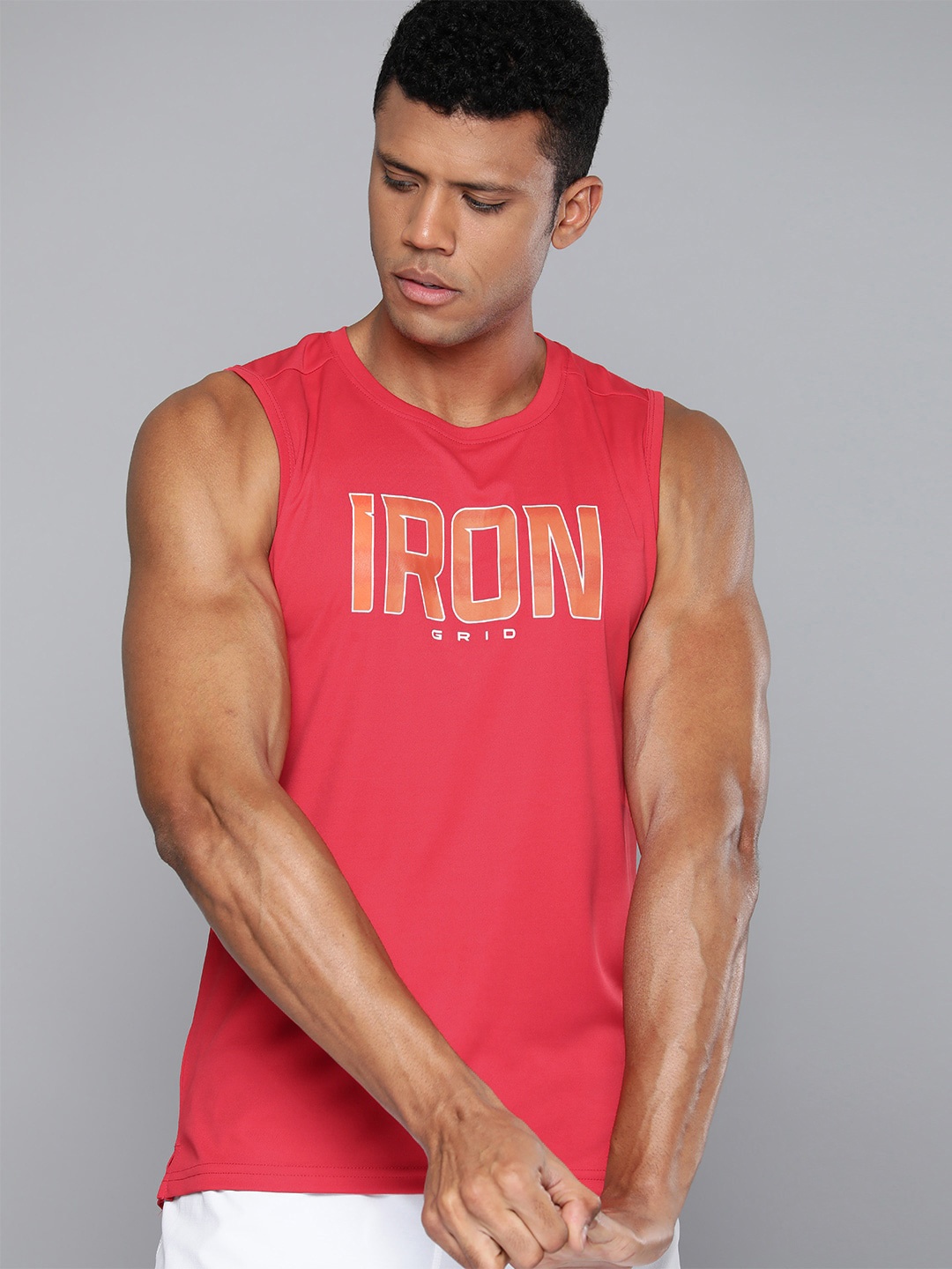 

HRX by Hrithik Roshan Typography Printed Antimicrobial Training T-shirt, Red