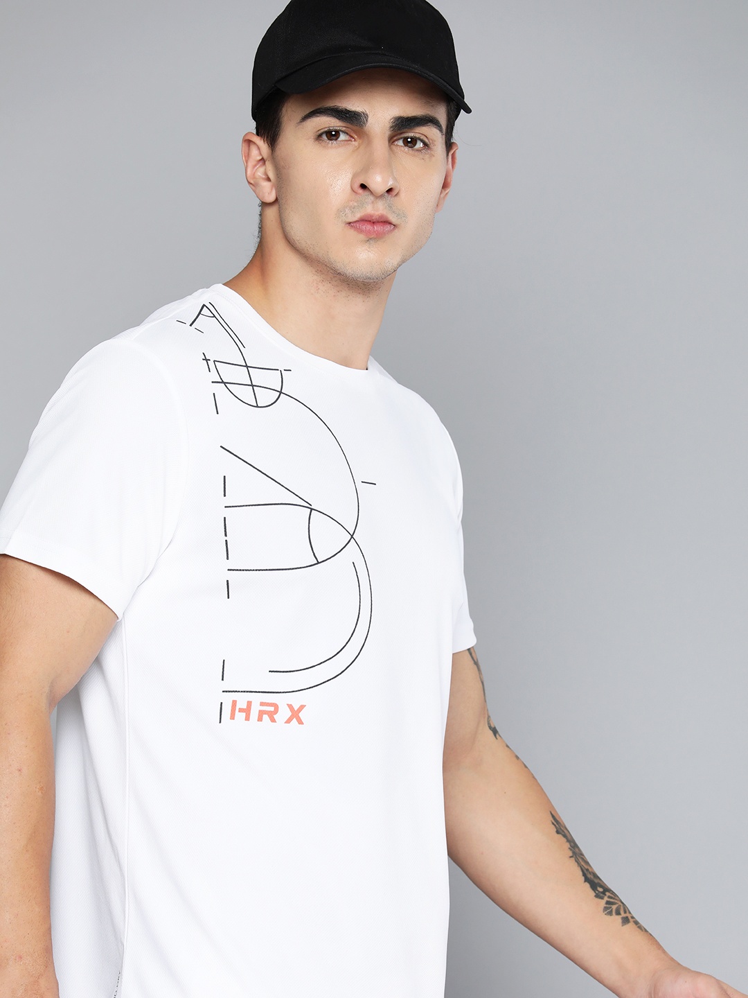 

HRX by Hrithik Roshan Printed Rapid-Dry Running T-shirt, White