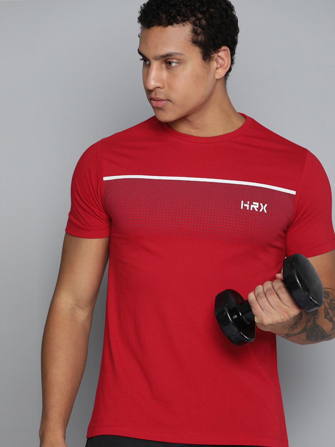 

HRX by Hrithik Roshan Rapid-Dry Printed Training T-shirt, Red