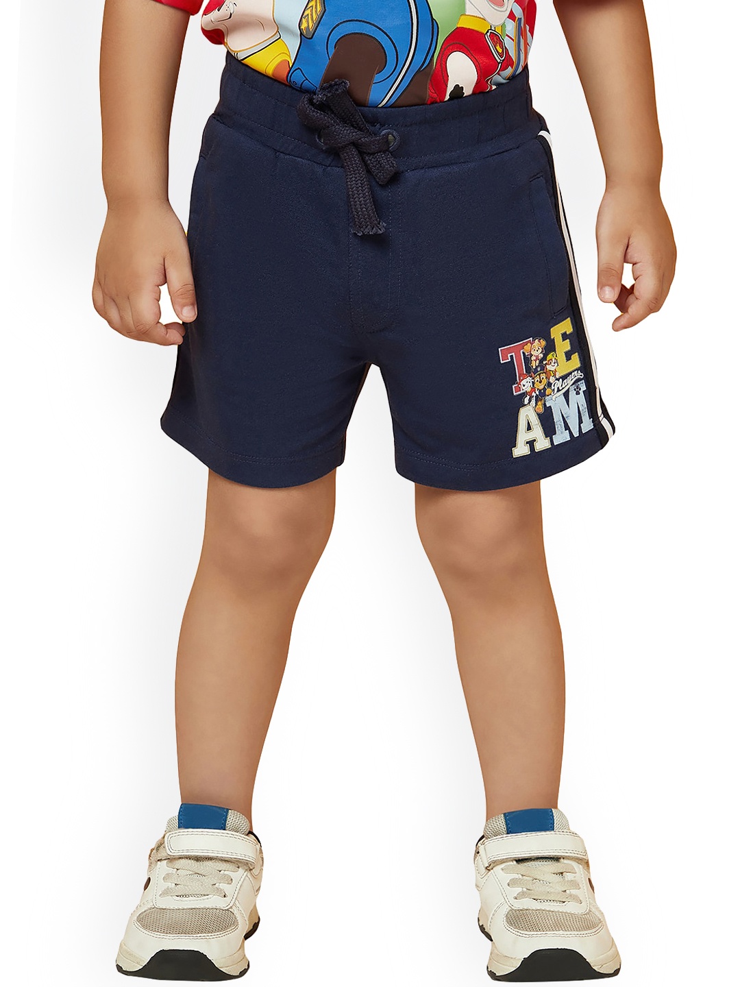 

SPUNKIES Boys Mid-Rise Running Cotton Shorts, Navy blue