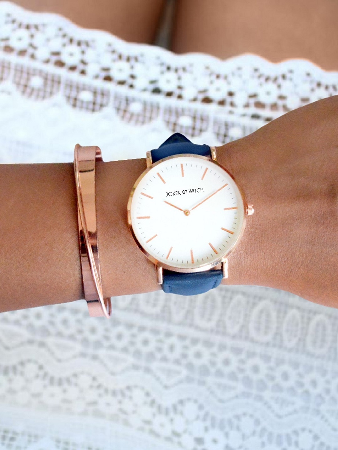 

JOKER & WITCH Women Bracelet Stack & Watch Gift Set, Rose gold