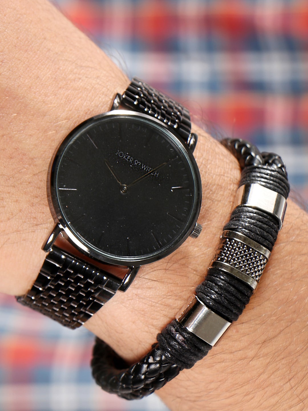 

JOKER & WITCH Men Ebony Watch Bracelet Stack, Black