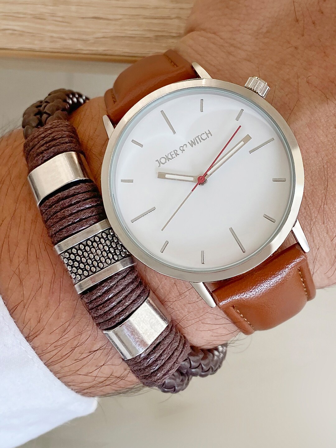 

JOKER & WITCH Men Stefan Bracelet Stack, White
