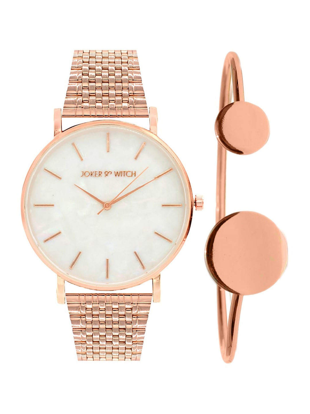 

JOKER & WITCH Women Aria Bracelet Stack Watch Gift Set JWBS83, Rose gold