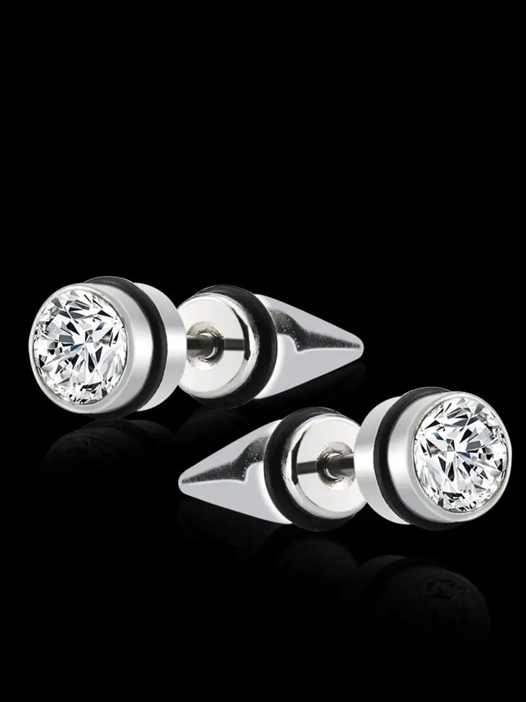 

KARISHMA KREATIONS Silver-Plated Stone-Studded Studs Earrings