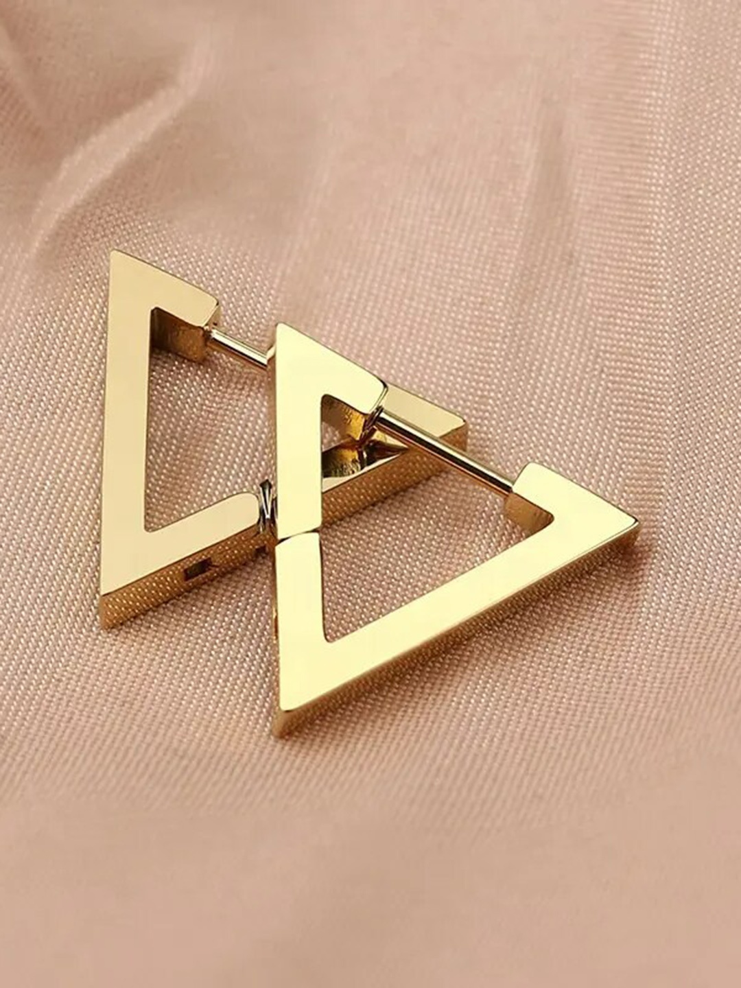 

KARISHMA KREATIONS Triangular Hoop Earrings, Gold