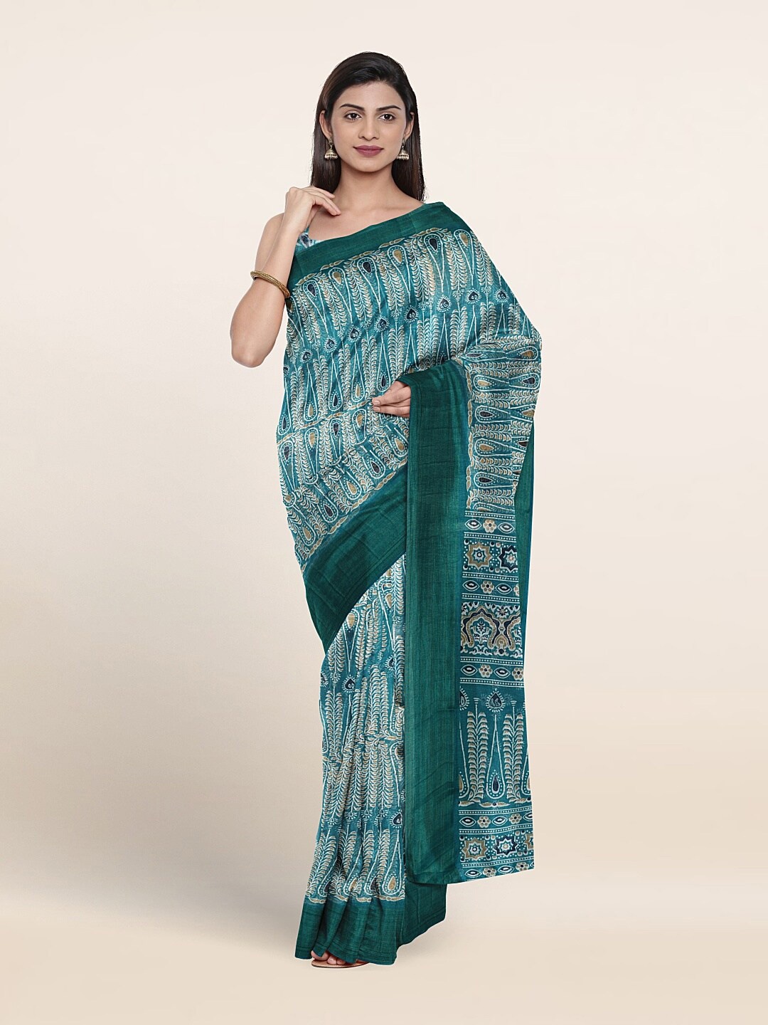 

Pothys Ethnic Motifs Cotton Blend Saree, Blue