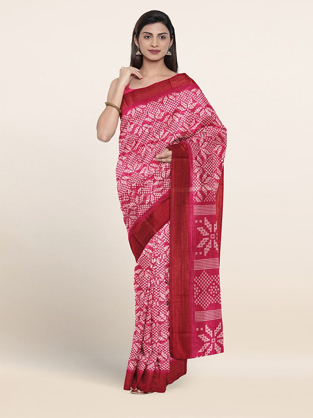 

Pothys Ethnic Motifs Printed Saree, Pink