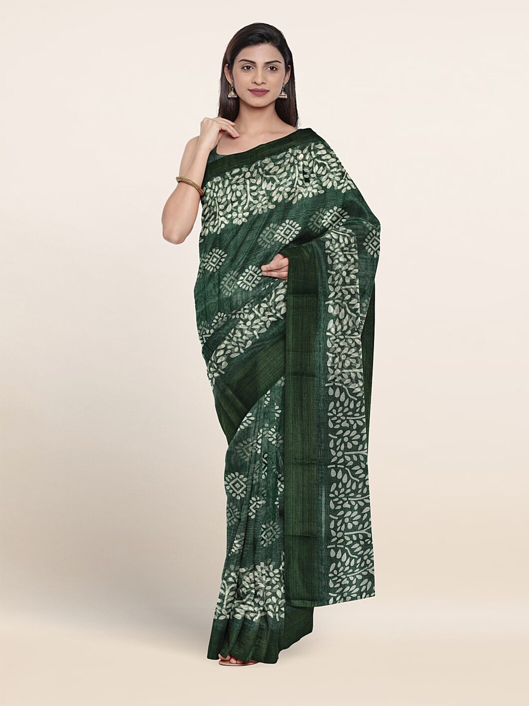 

Pothys Floral Pinted Saree, Green