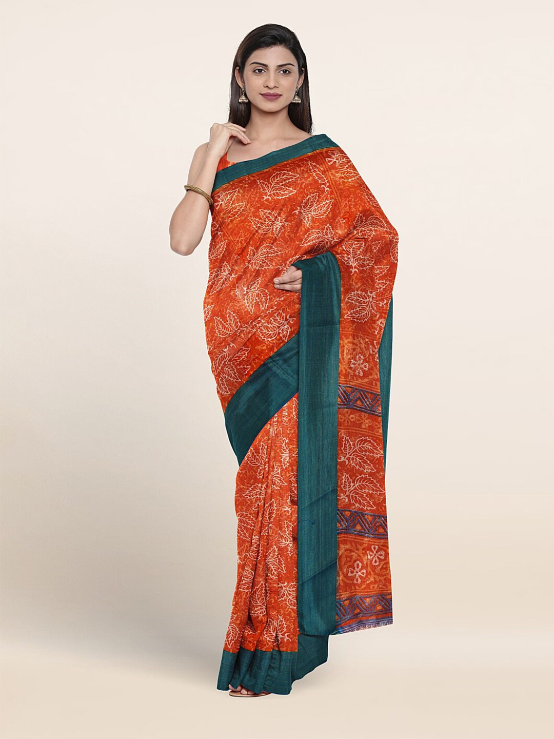 

Pothys Floral Printed Saree, Orange