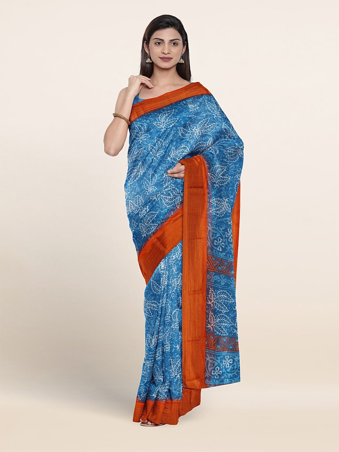 

Pothys Floral Printed Saree, Blue