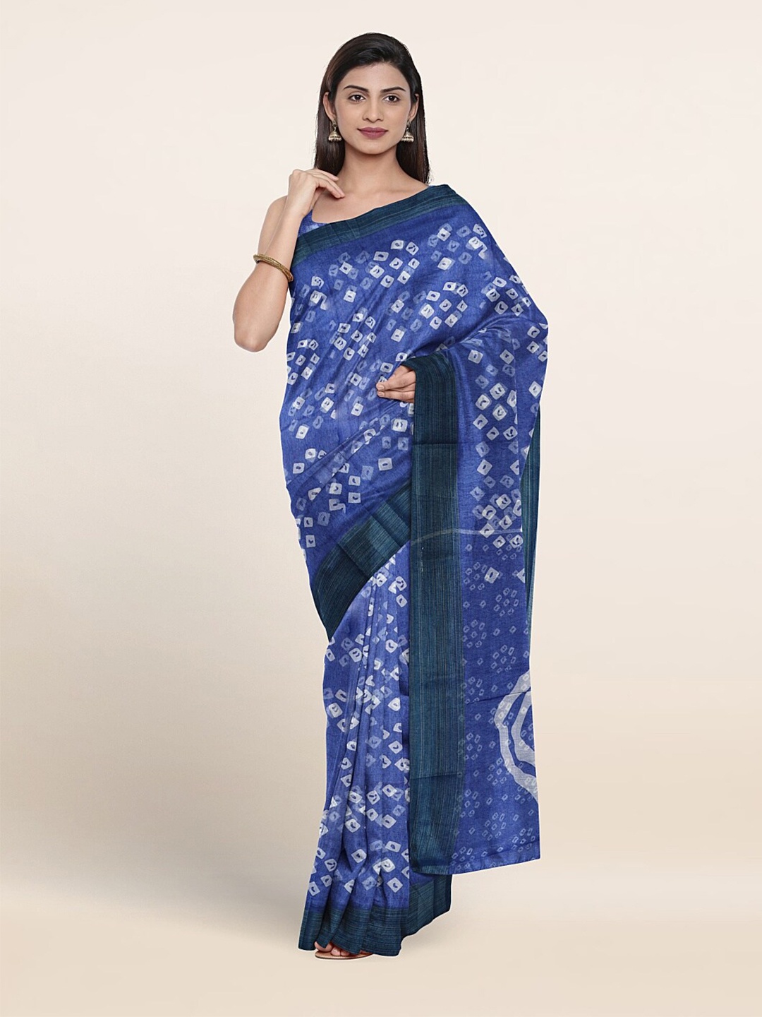 

Pothys Geometric Printed Saree, Blue