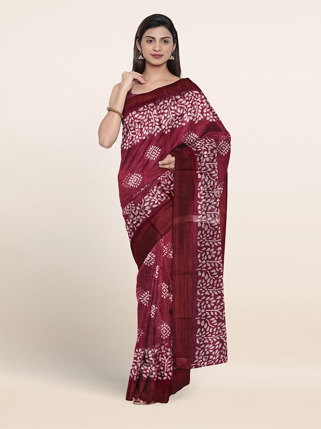 

Pothys Floral Printed Saree, Purple