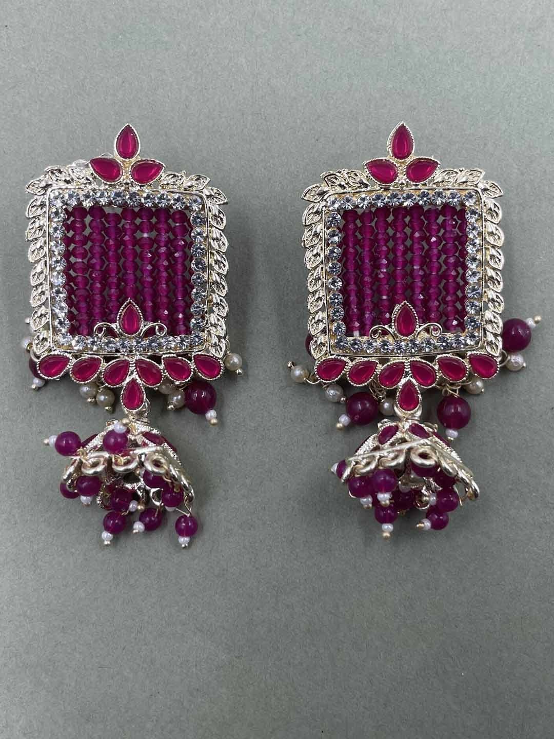 

Rhymee Gold Plated Pearls Studded Dome Shaped Jhumkas