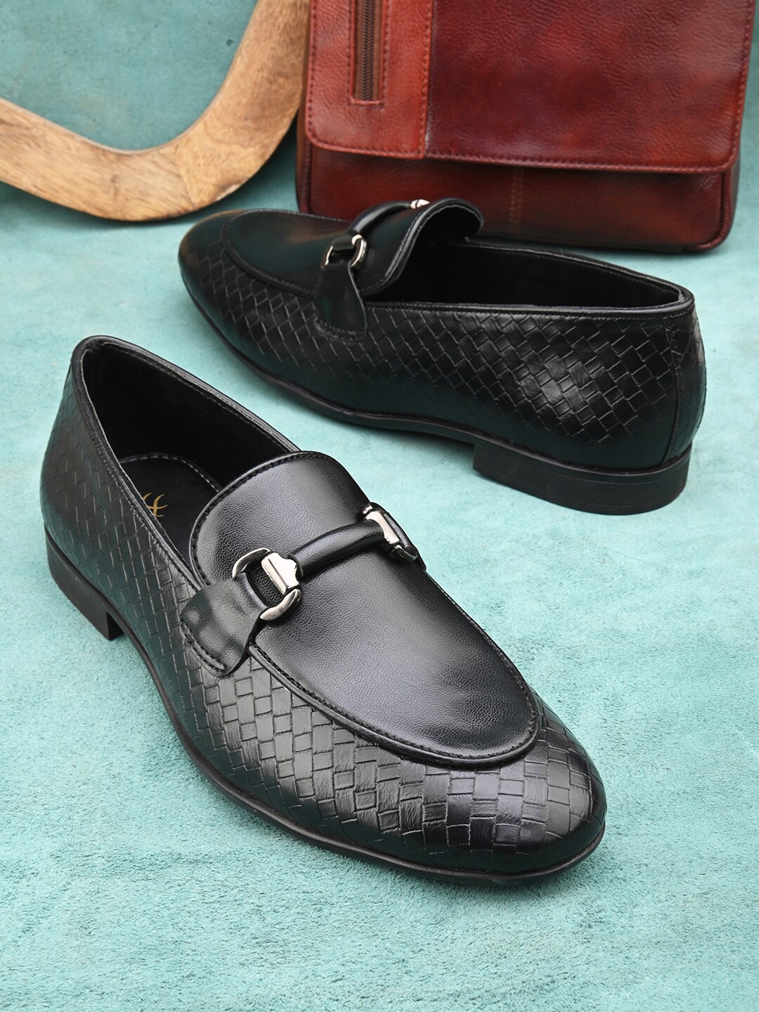 

House of Pataudi Men Formal Slip On Loafers, Black