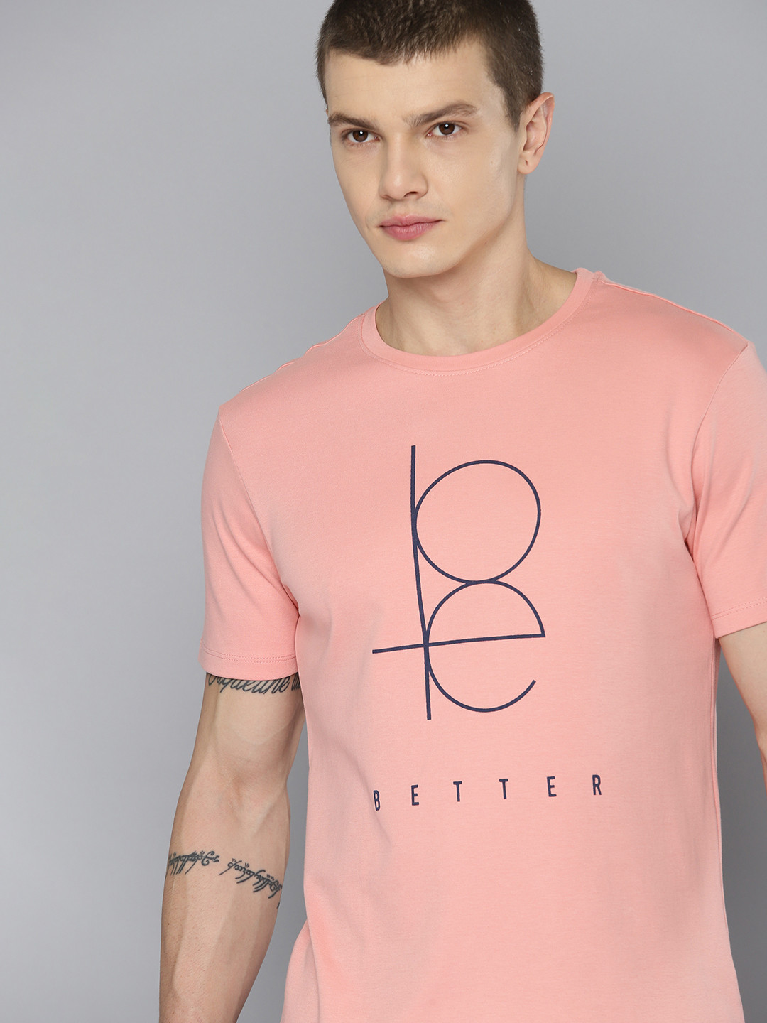 

HRX by Hrithik Roshan Men Typography Print Pure Cotton Sports T-shirt, Pink