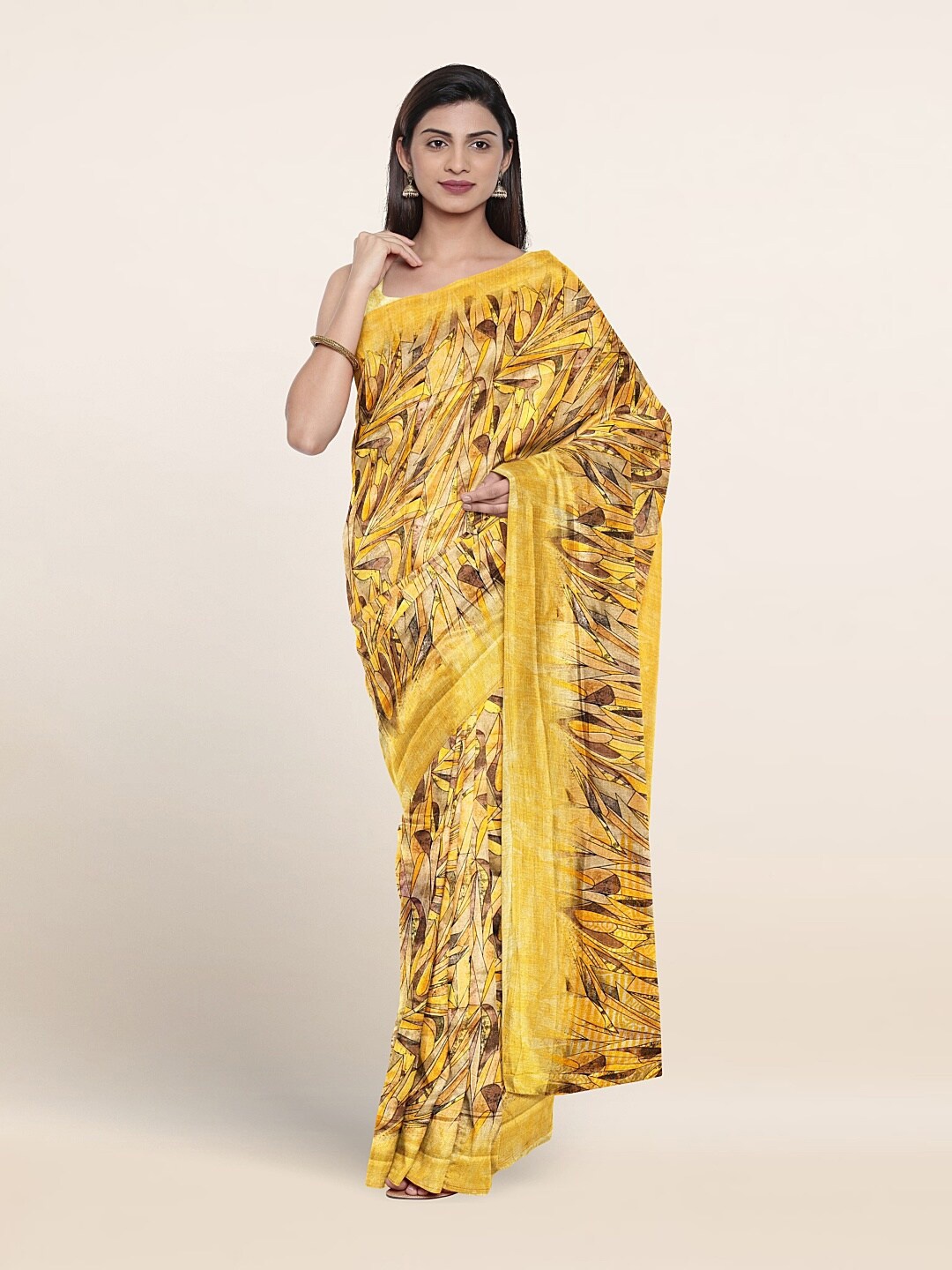 

Pothys Abstract Printed Saree, Yellow