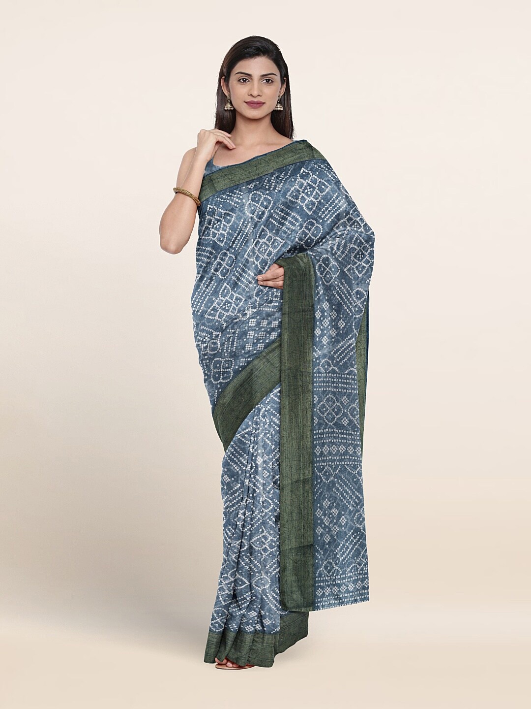 

Pothys Bandhani Printed Saree, Grey