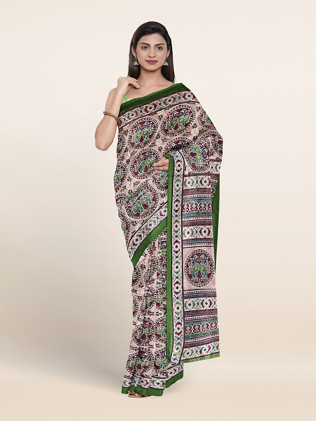 

Pothys Ethnic Motifs Printed Saree, Lavender