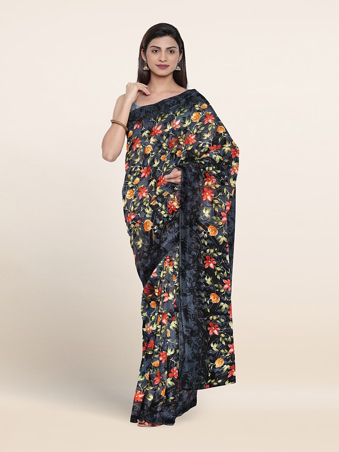 

Pothys Floral Printed Saree, Blue