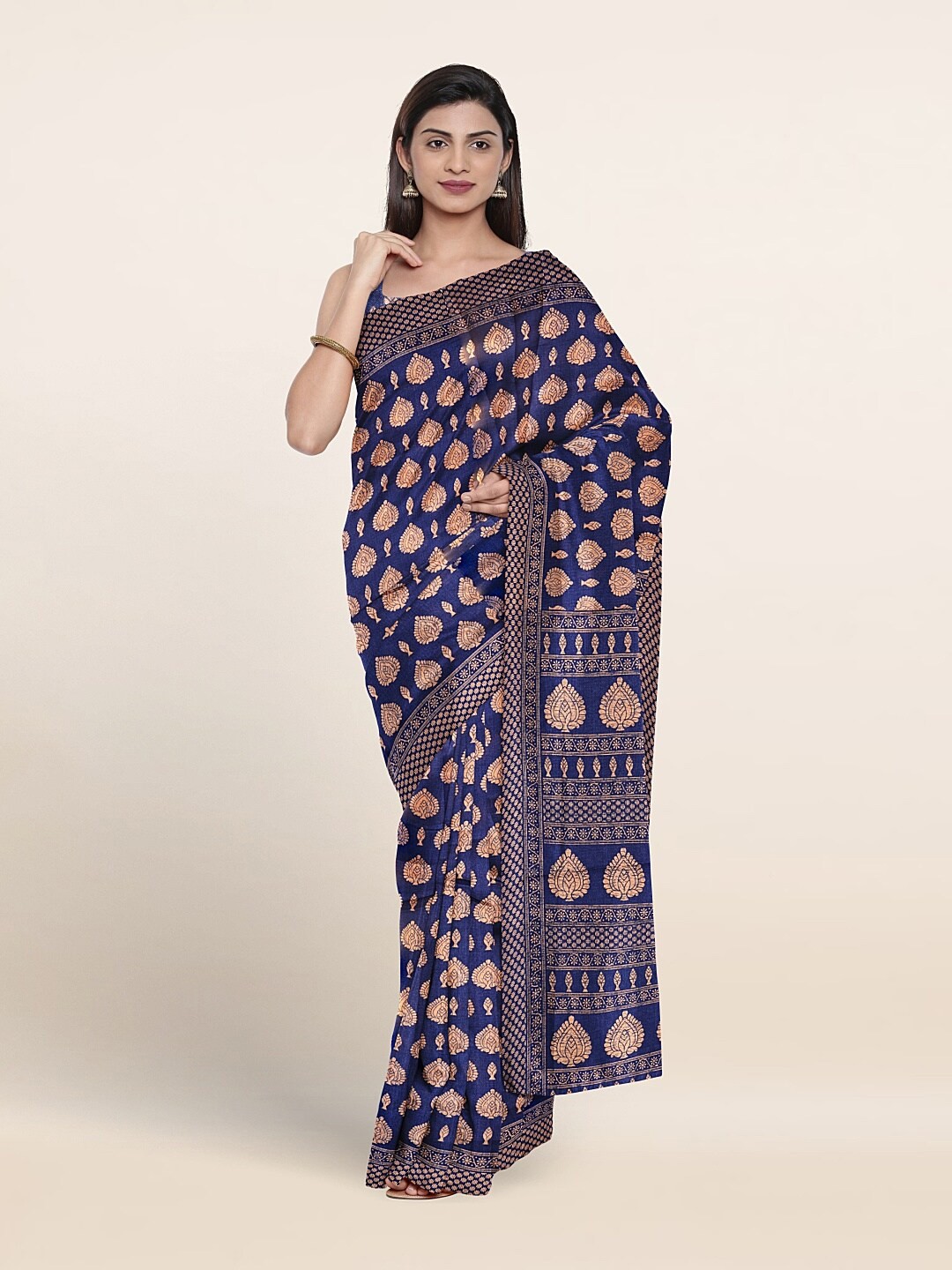 

Pothys Ethnic Motifs Printed Saree, Blue