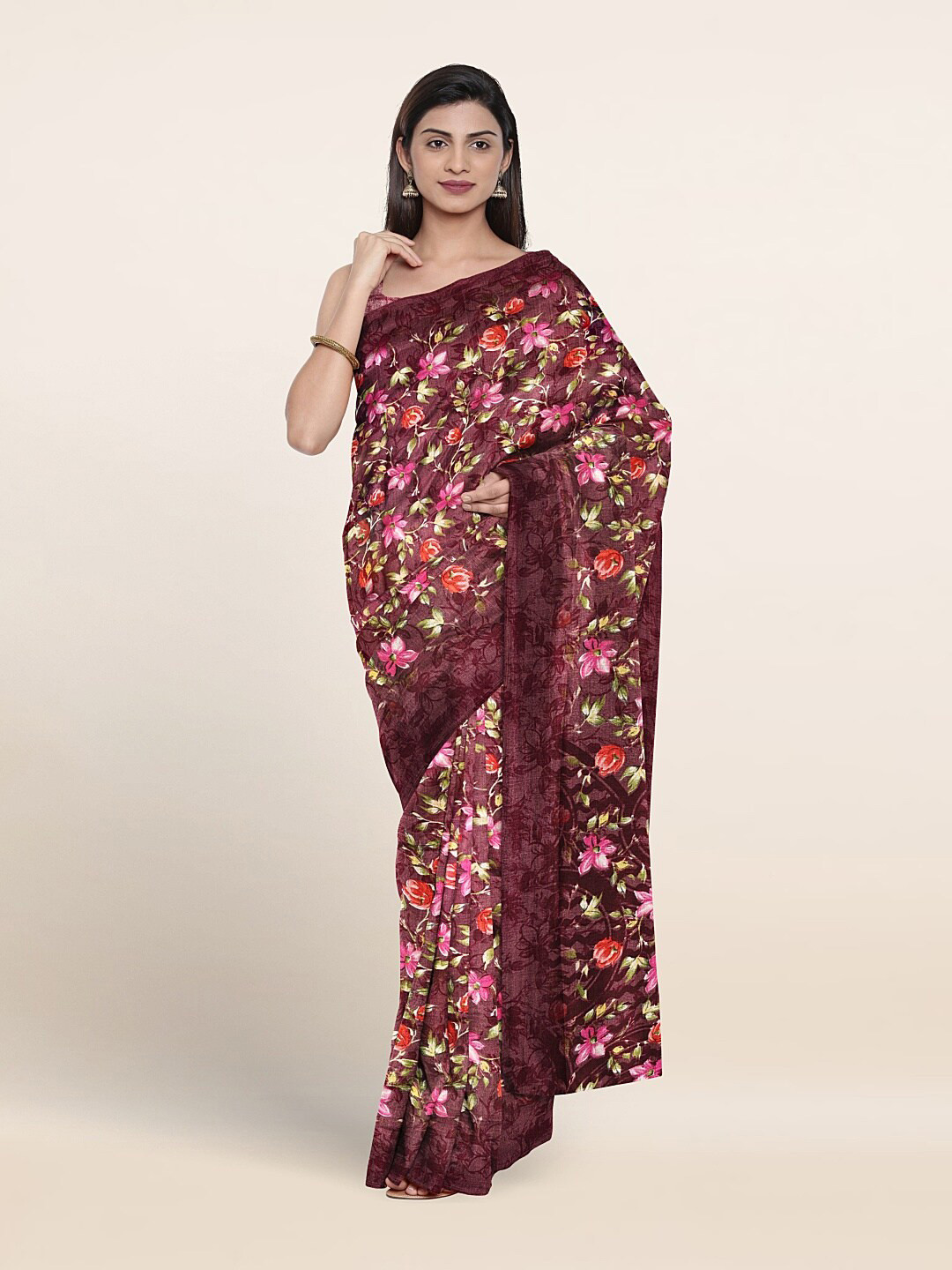 

Pothys Floral Printed Saree, Purple