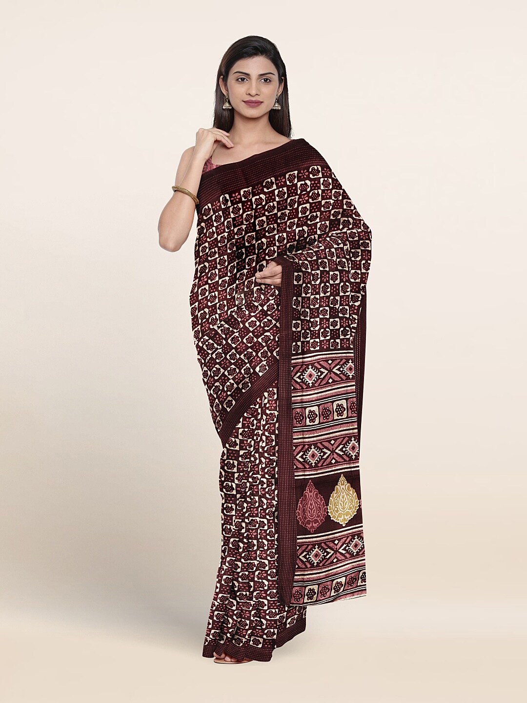 

Pothys Floral Printed Saree, Purple