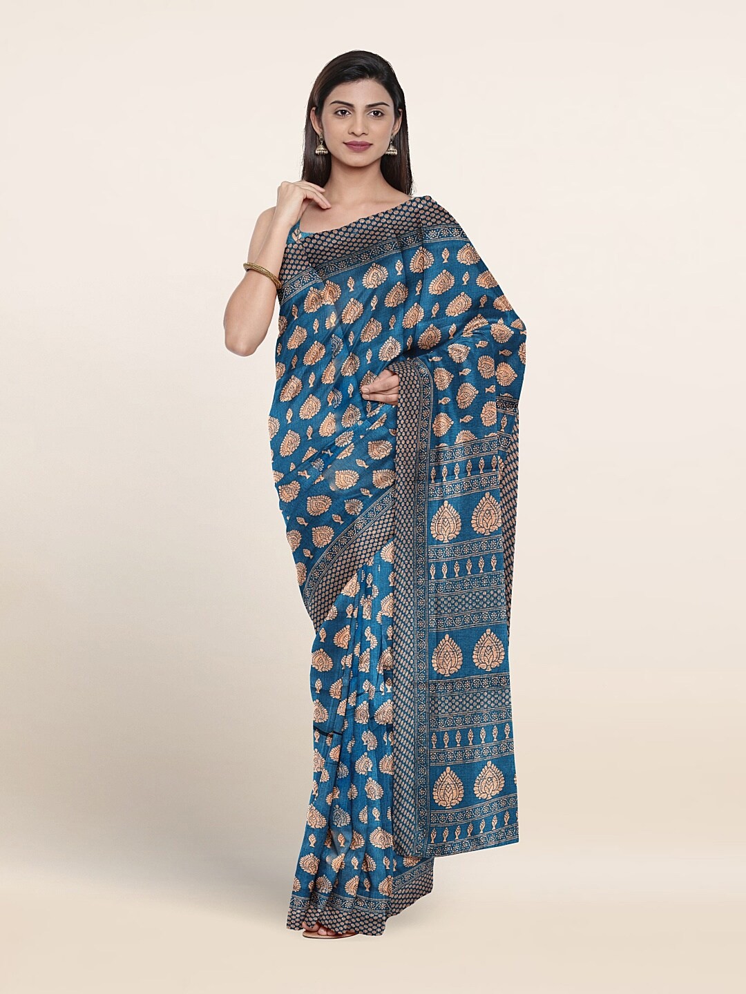

Pothys Ethnic Motifs Printed Saree, Blue