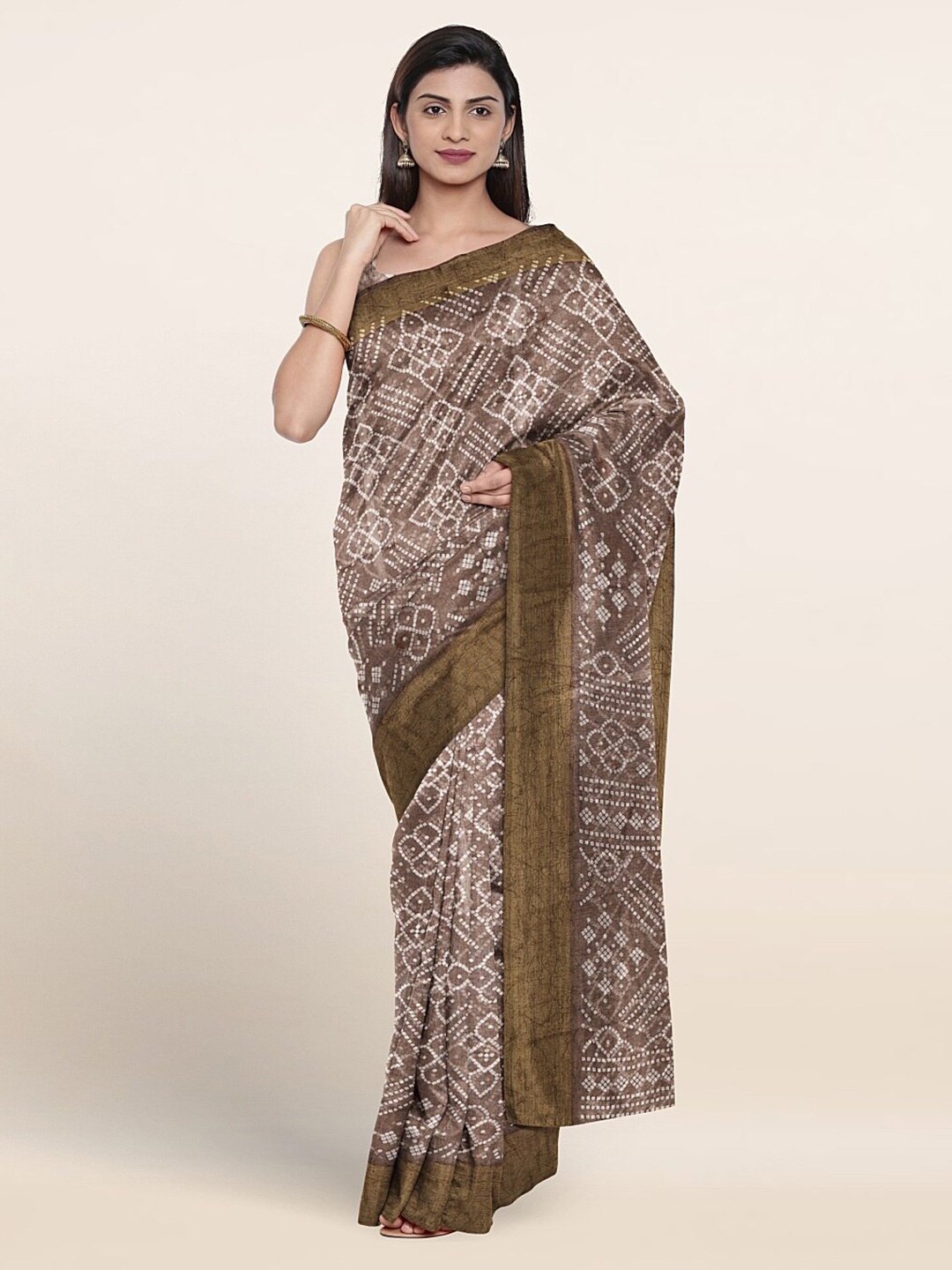 

Pothys Bandhani Printed Saree, Grey