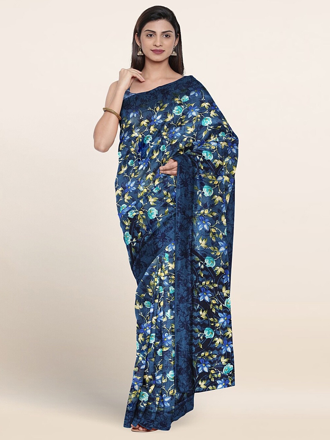 

Pothys Floral Printed Saree, Blue