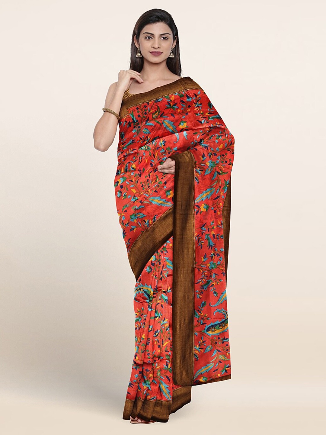 

Pothys Ethnic Motifs Printed Saree, Red